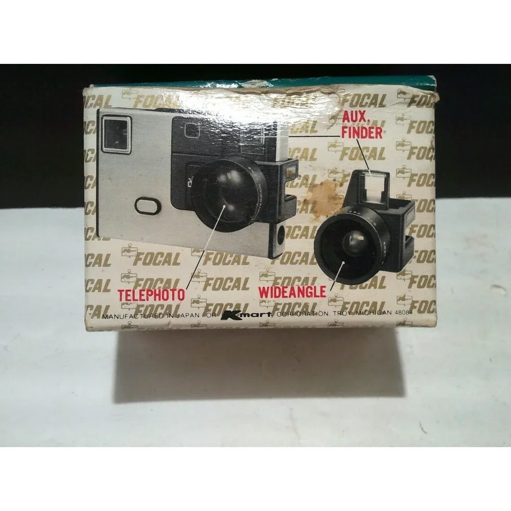 Focal Auxiliary Lens Set For Kodak Disc Cameras Telephoto & Wide Angle in Box